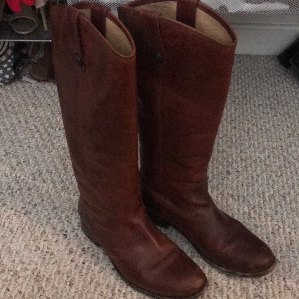 Frye Melissa Riding Boots in Cognac